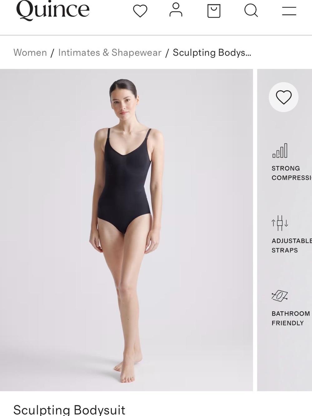 Quince Sculpting Bodysuit in Black